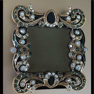 Mini ( 2.5”) blue jeweled picture frame -